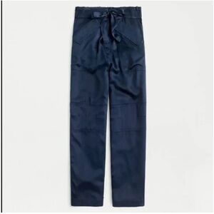 J. Crew Navy Satin Cargo Pants